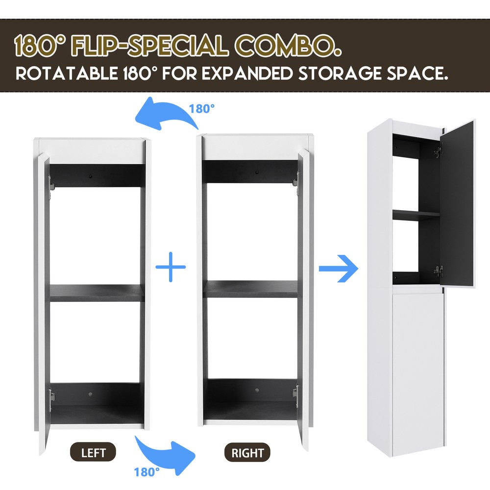 2 Set 12" Bathroom Cabinet Floating Wall Mounted Storage Cabinet Space Saving