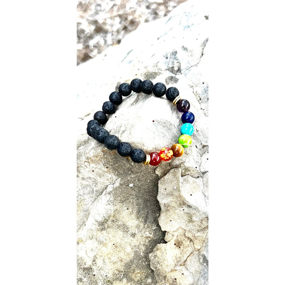 7 Chakra’s Lava Bead Bracelet