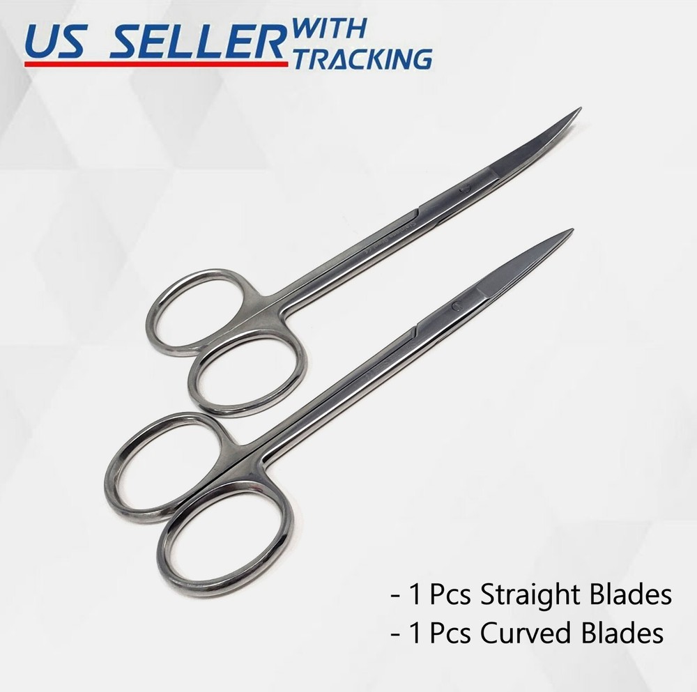 2 PC MULTI-PURPOSE SMALL SCISSORS FOR EYEBROWS NAILS HAIR BEARD CUTICLES THREAD