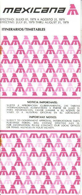 Mexicana timetable 1979/07/01