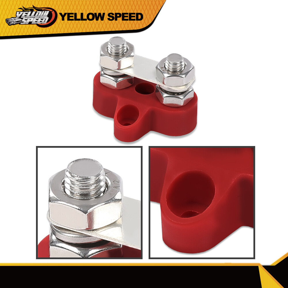 DC 48V Bus Bar 5/16" Heavy Duty Positive Power Distribution Studs Terminal 2PCS