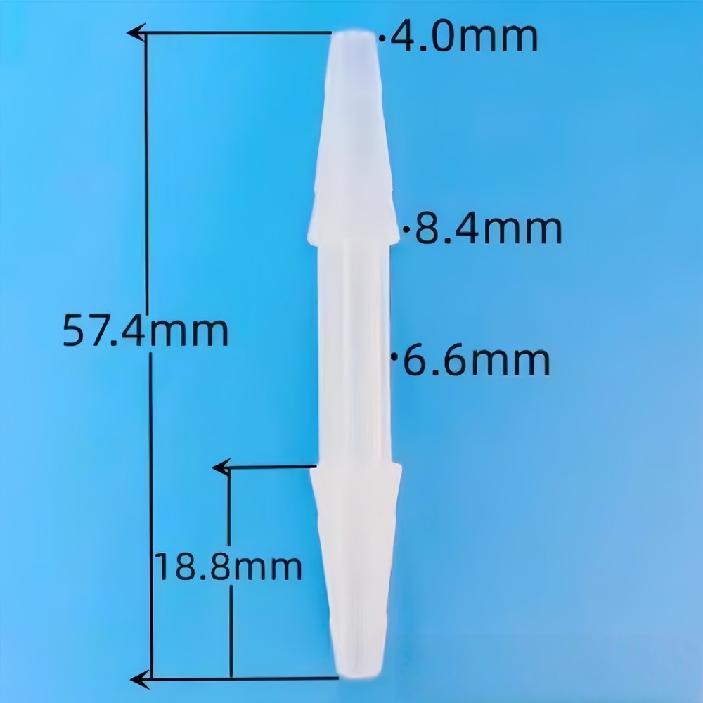 Plastic Hose Barb Fitting Extended 4mm Barbed Splicer Mender Joint Adapter × 25