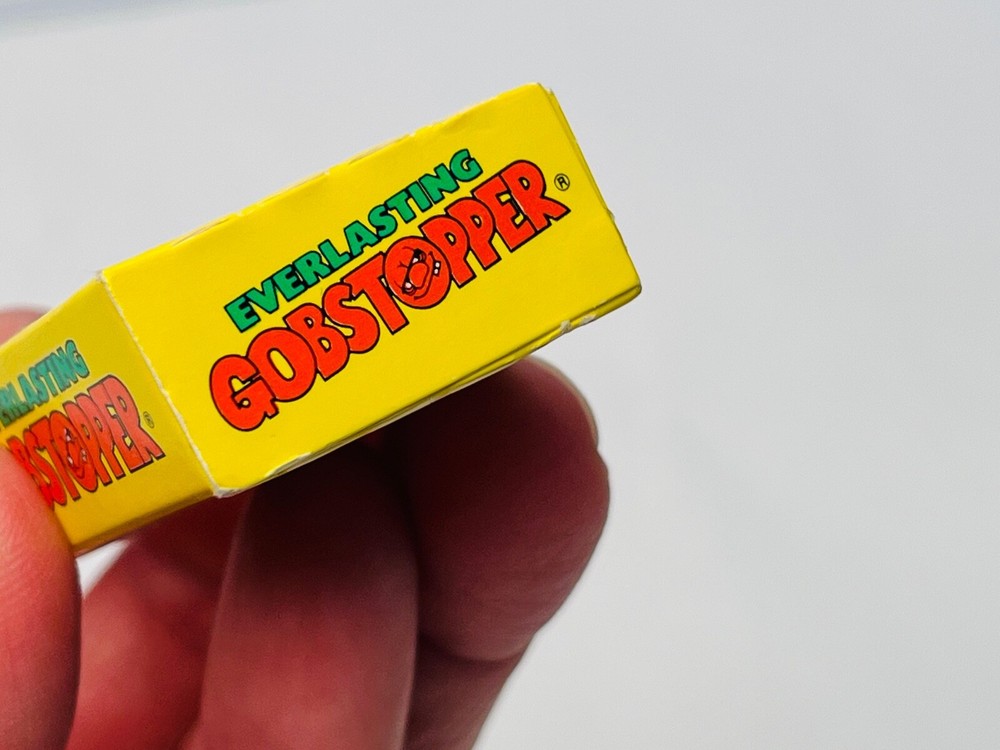 Vintage Willy Wonka's Everlasting Gobstopper Box 1989 EMPTY small 1.75" BIN C