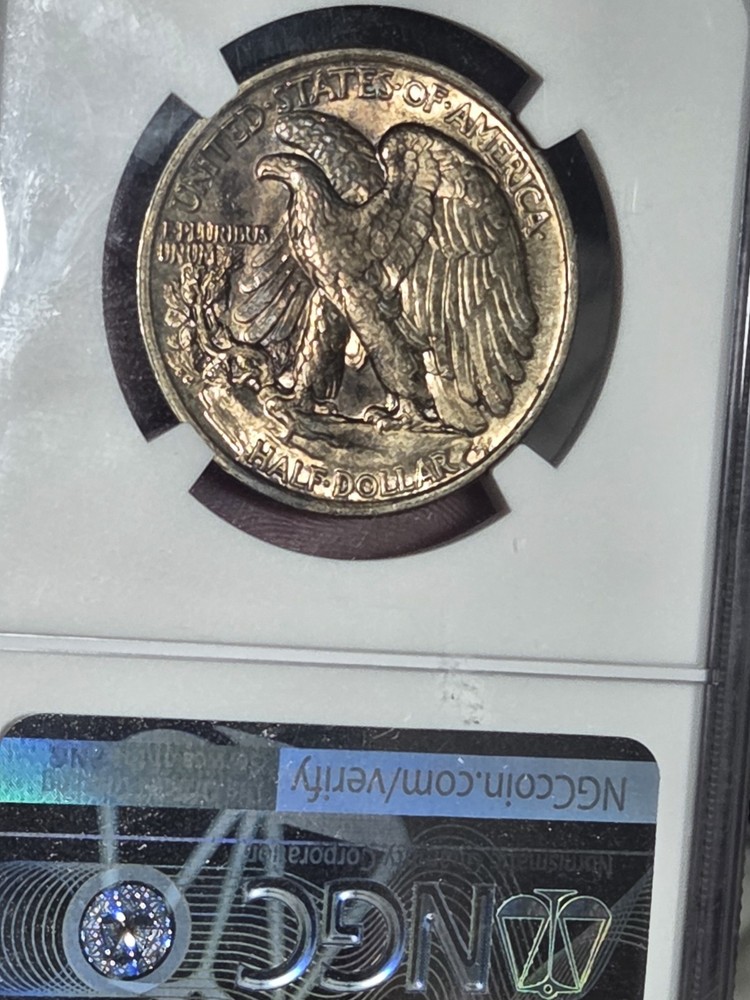 1943 Walking Liberty Half NGC MS61 Toned