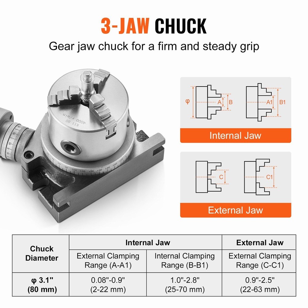 Horizontal Vertical 100mm 4in Rotary Table for Precision Milling Use