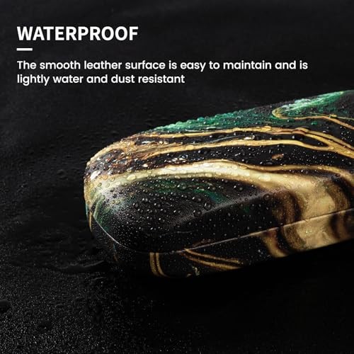 Hard Shell Sunglasses Case, Classic Large Glasses Case for Emerald Marble