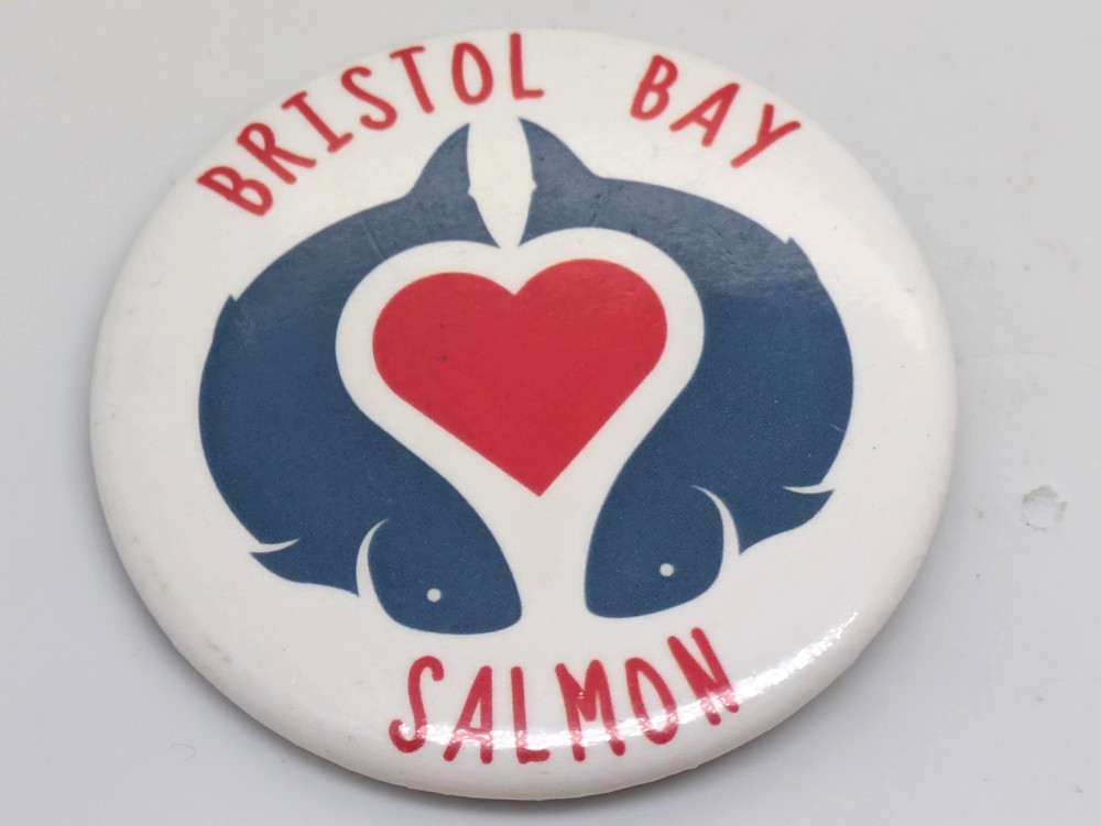 Bristol Bay Salmon Button Badge Pin