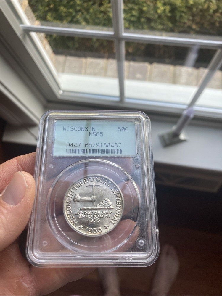 1936 Wisconsin Silver Half Dollar PCGS MS65 Old Holder