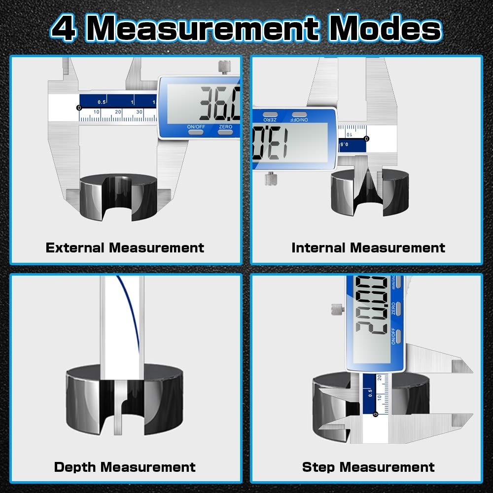 Robust Waterproof Digital Caliper, 6 Inch Range & High-Resolution Measurement