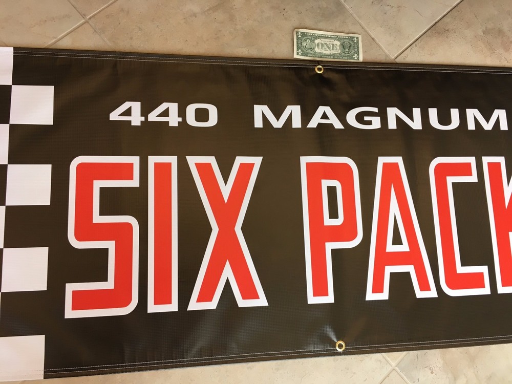 SIX PACK ENGINE Garage Banner Sign (Large 2'x5')