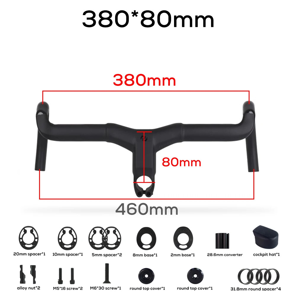 Full Internal Cable Routing Road Bicycle Handlebar Carbon Integrated Cockpit Di2
