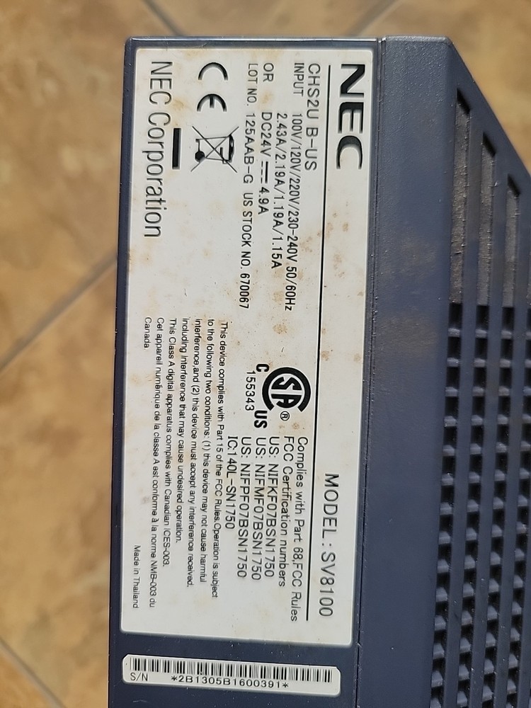 NEC SV8100 Phone System Chassis