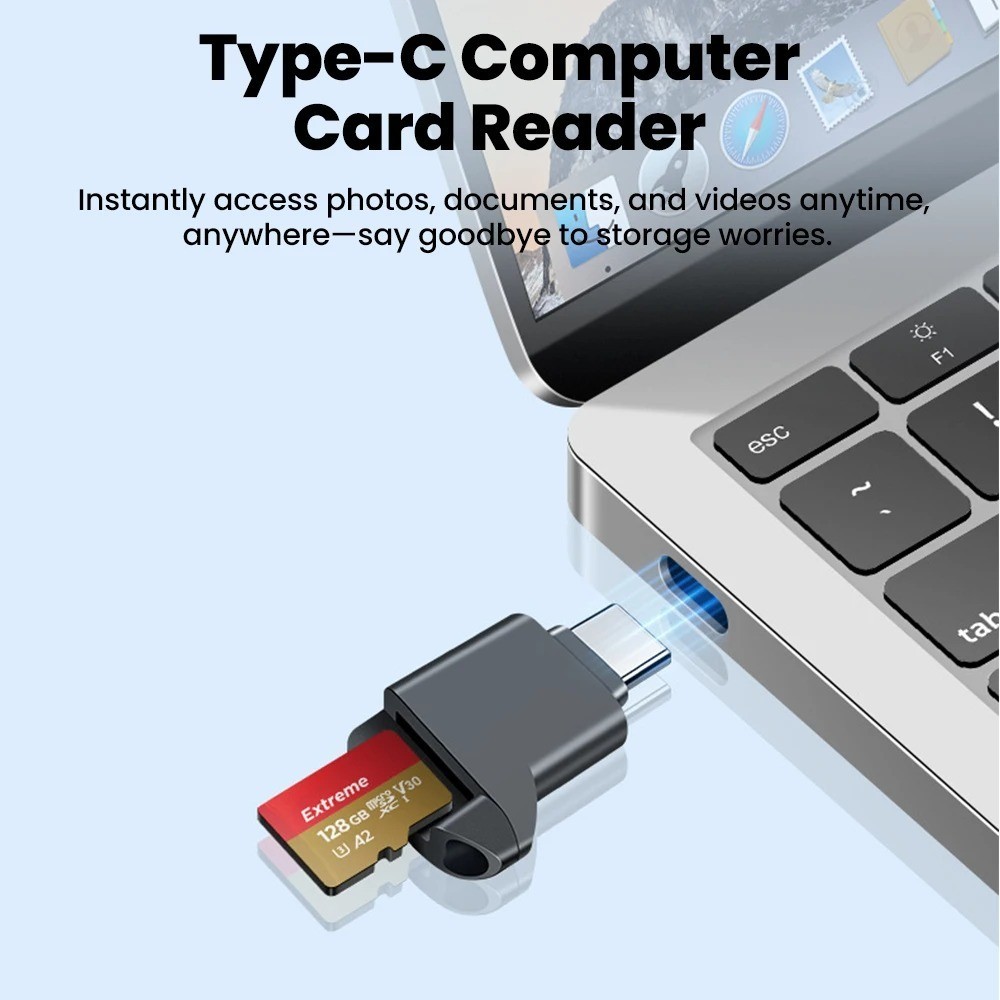 Mini Type-C 2.0 Card Reader TF Memory Card Reader USB C 2.0 External Storage Car