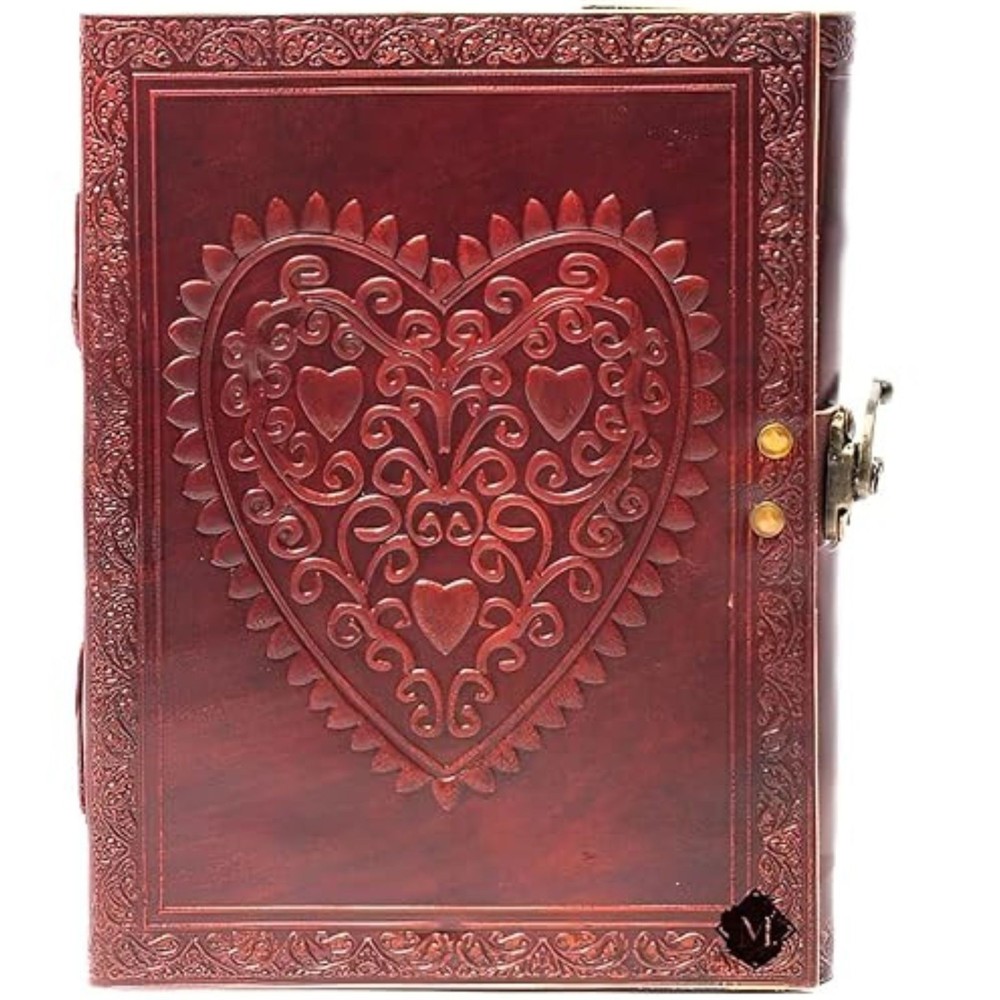 Handmade Leather Journal 8x6" Diary Notebook with Double Lock | 200 Lined Pages