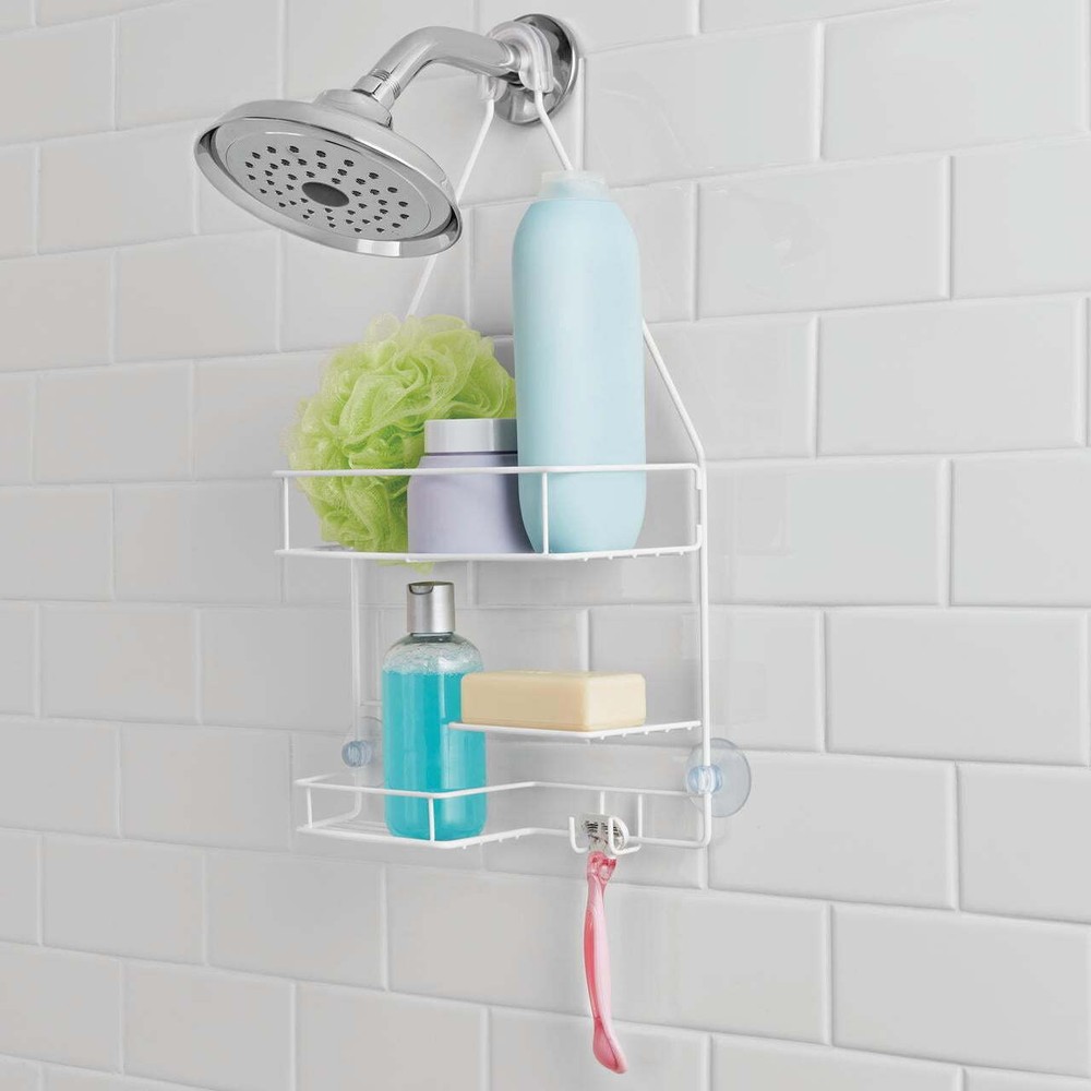 Basic Hanging  with 2 Shelves and Soap Tray, White