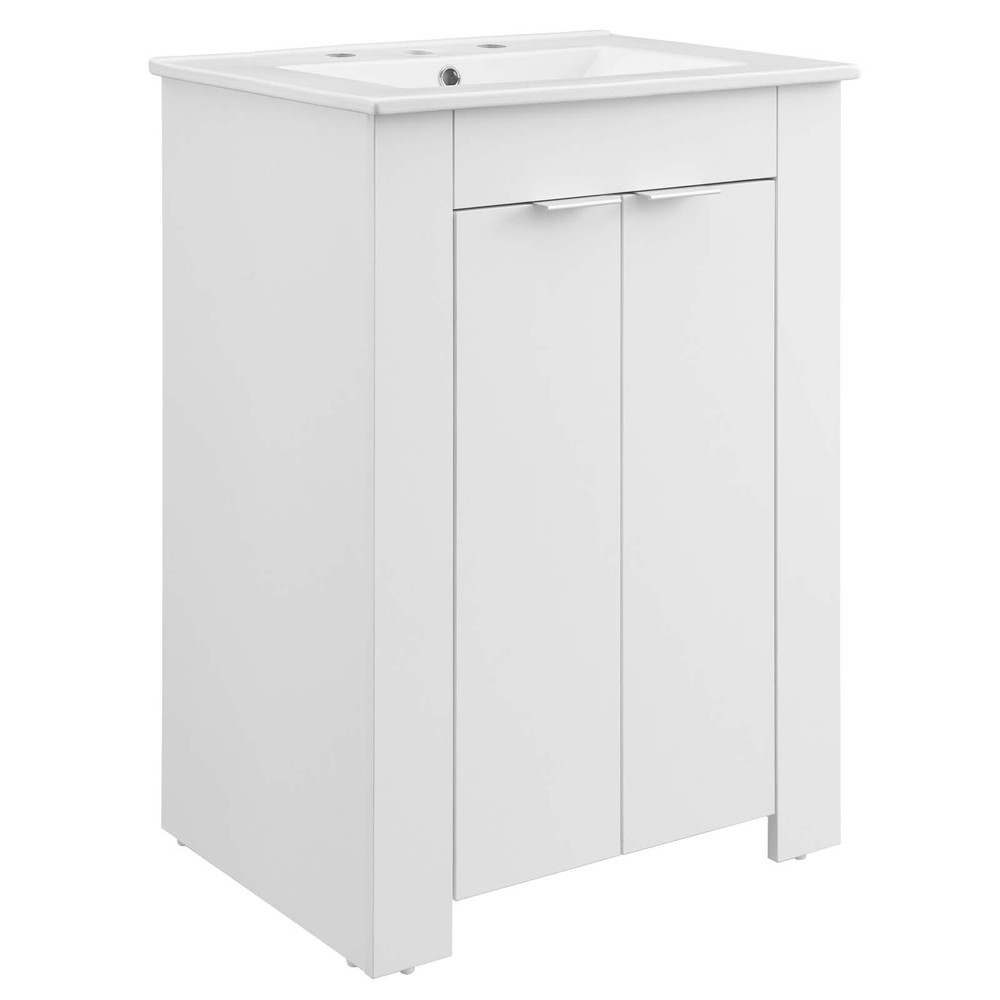 Modway Maybelle 24" Bathroom Vanity In White White