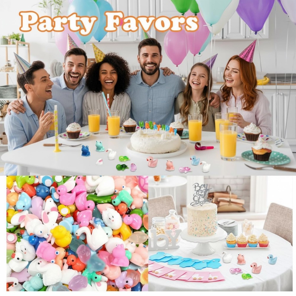 Barydat 400 Pcs Easter Mini Resin Animals Figures Bulk for Pranks Various