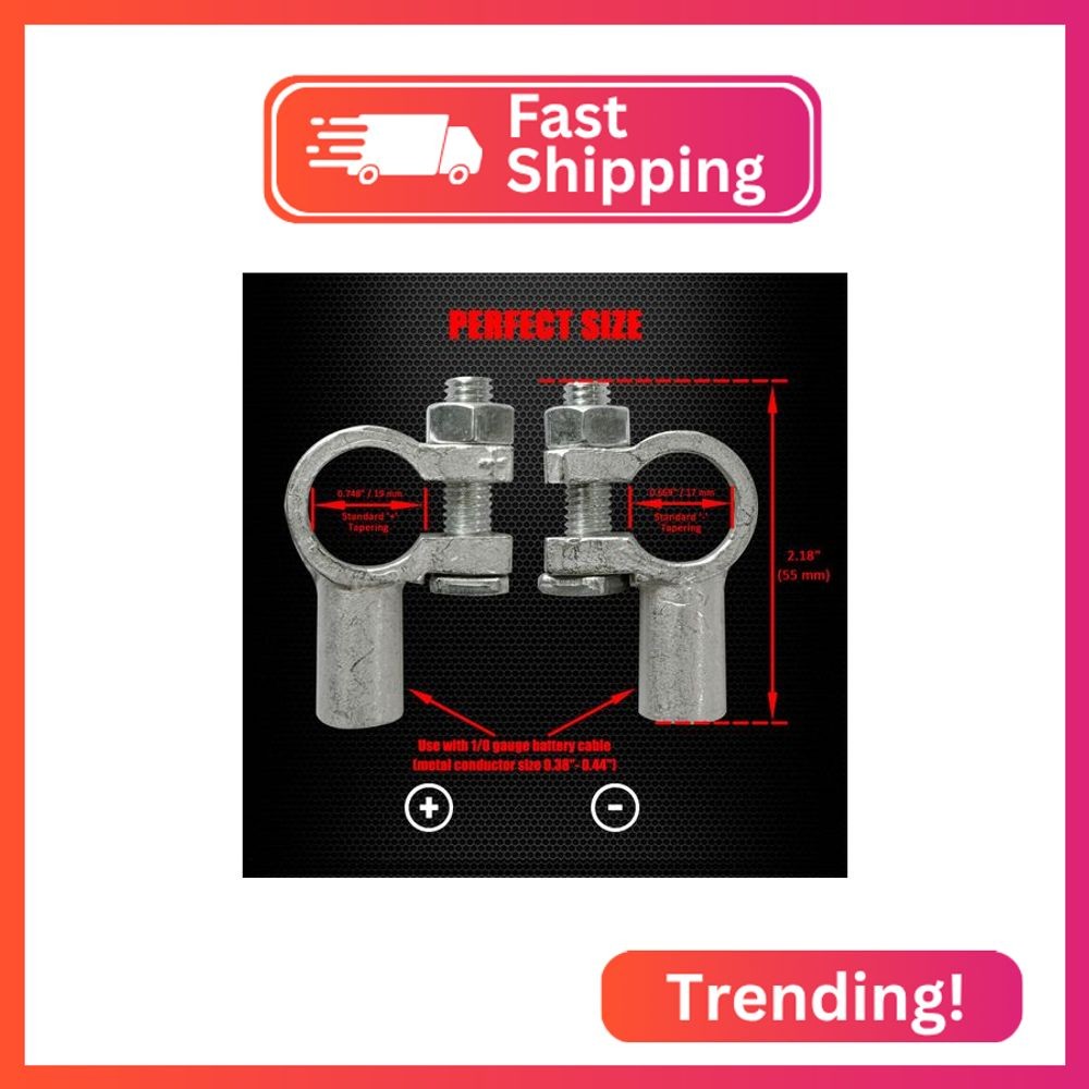 Ampper Copper Battery Terminal Connectors, Turned Top Post Battery Terminals Con