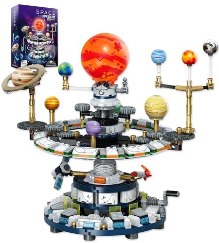 Rotatable Solar System Building Set, Space Exploration Building Blocks Set,