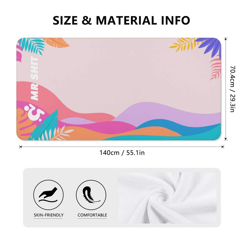 Mr Shit - Bath / Beach Towel - Pink Floral Pattern