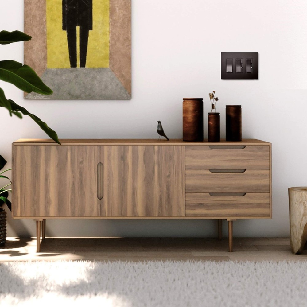 Dark Bronze Low Profile Wall Plate Modern Design Scratch Resistant 1 Pack