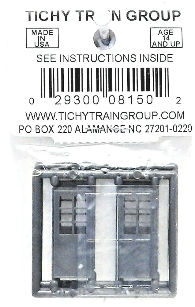 HO Scale Tichy Train Group 8150 6-Lite 3-Panel Door pkg (4)
