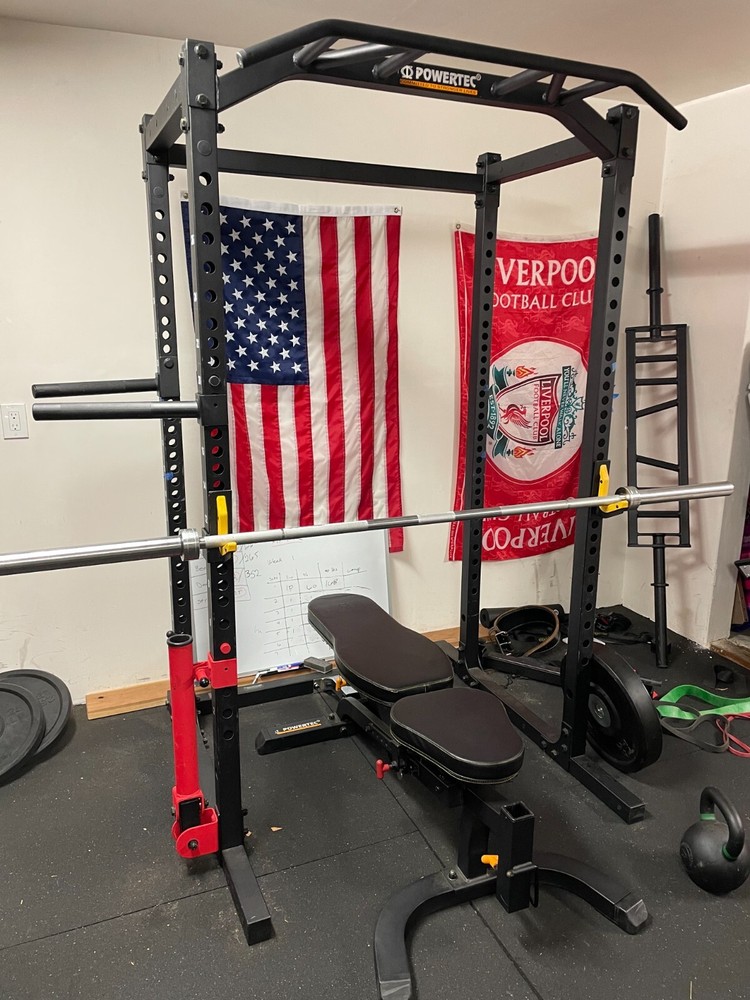 HomeGym Powertec Power Rack with Bench and Accessories 