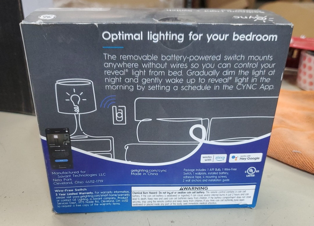 Cync GE Bedroom Light + Switch Starter Kit - Smart Bulb Removable Dimmer Switch