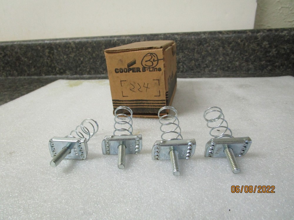 Qty (4) Cooper B-Line 224 Channel Spring Nut