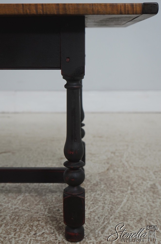 L72585: Tiger Maple Top Black Base Coffee Table