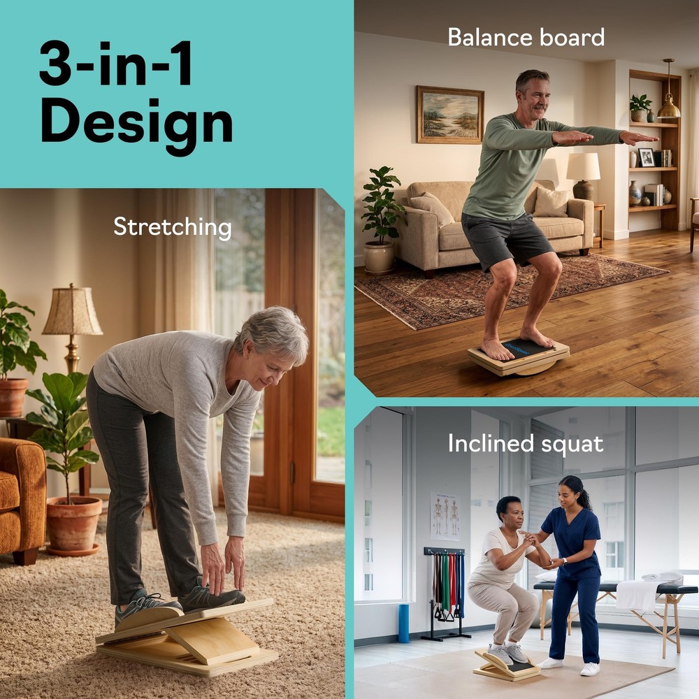 Slant Boards for Exercise – Slant Board with 7 Incline Angles – Transforms In...