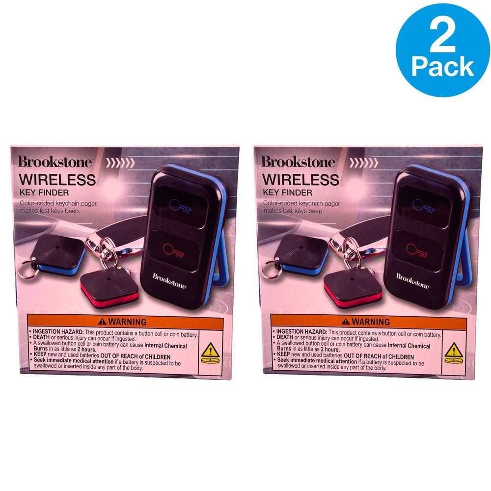 Brookstone Wireless Key Finder Color-Coded Keychain Pager 2 Pack