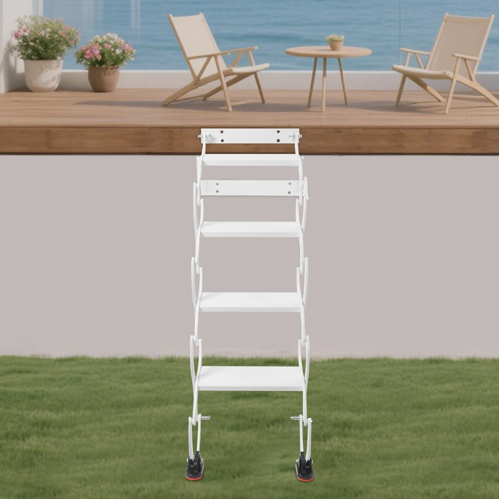 Attic Loft Pull Down Ladder 4 Step Wall Mounted Retractable Folding Stairs 39.4"