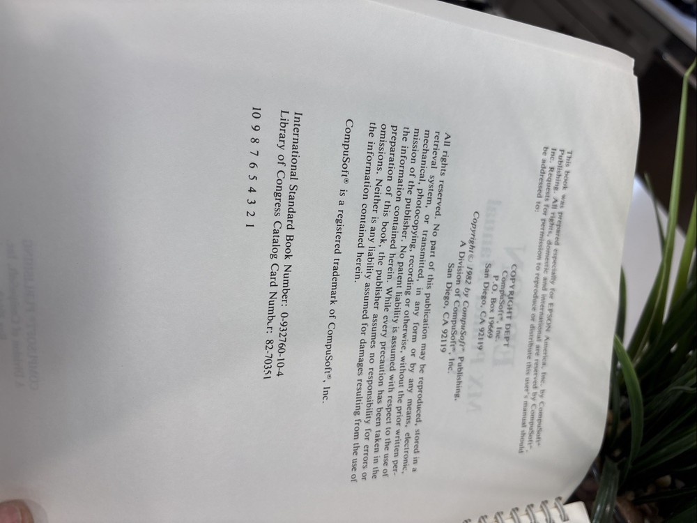 Epson MX-100 Printer Manual Lot Operation + GRAFTRAX Plus Guide Vintage