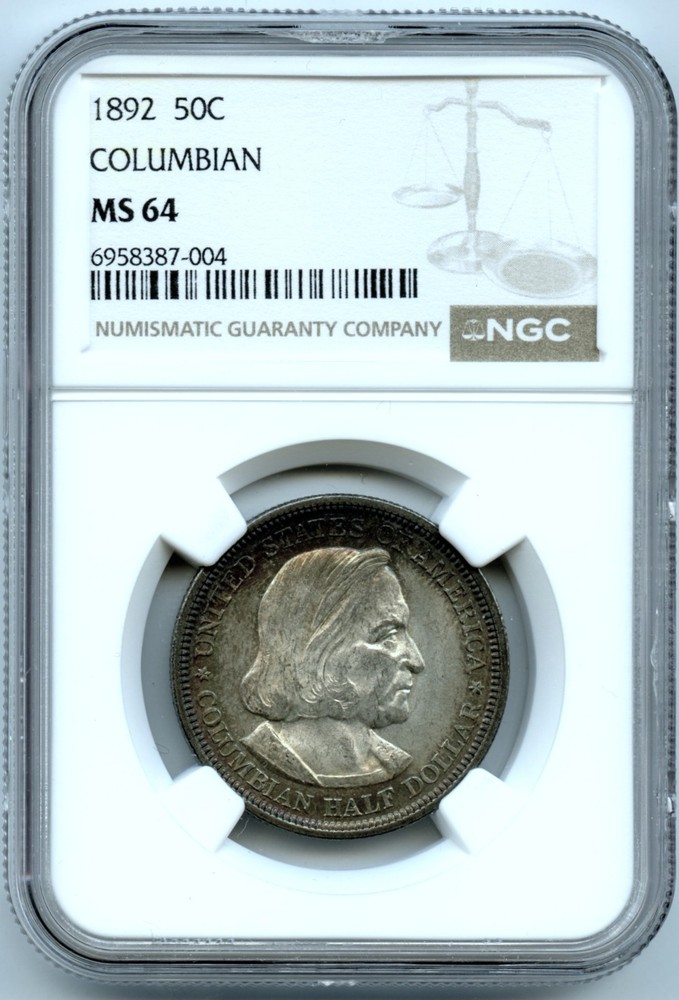 1892 Columbian Silver Commemorative, NGC MS64