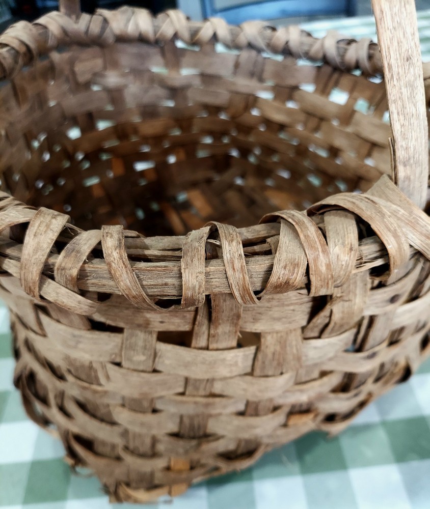 Vintage Split Oak Hand Woven Rustic Basket