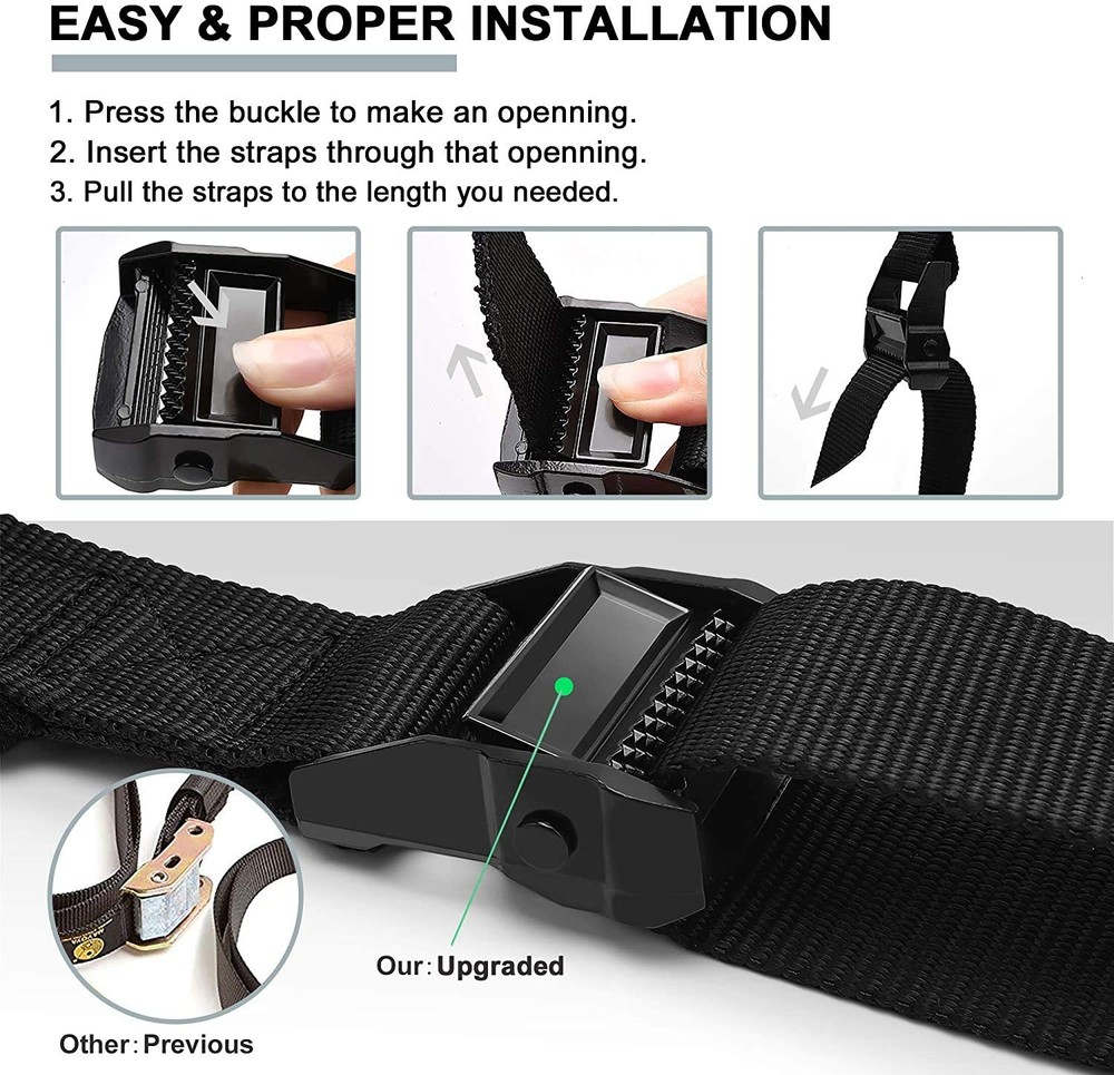 Gymnastic Rings 1100lbs 14.76ft Adjustable Buckle Straps Pull Up Exercise Set