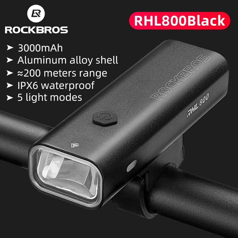 ROCKBROS 800LM Bicycle Light Waterproof Bicycle Headlight Cycling Flashlight