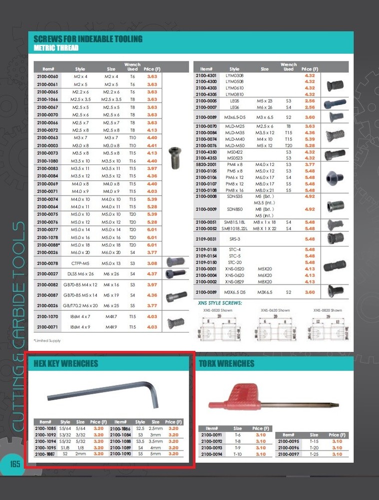 S5/32 HEX KEY WRENCH (2100-1094)