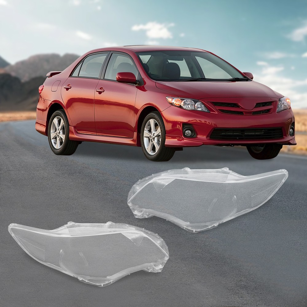 Clear Headlight Lens Covers for 2011-2013 Toyota Corolla - Direct Fit