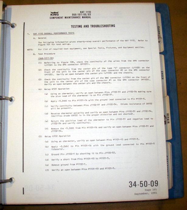 King KAT 1110 Service Manual