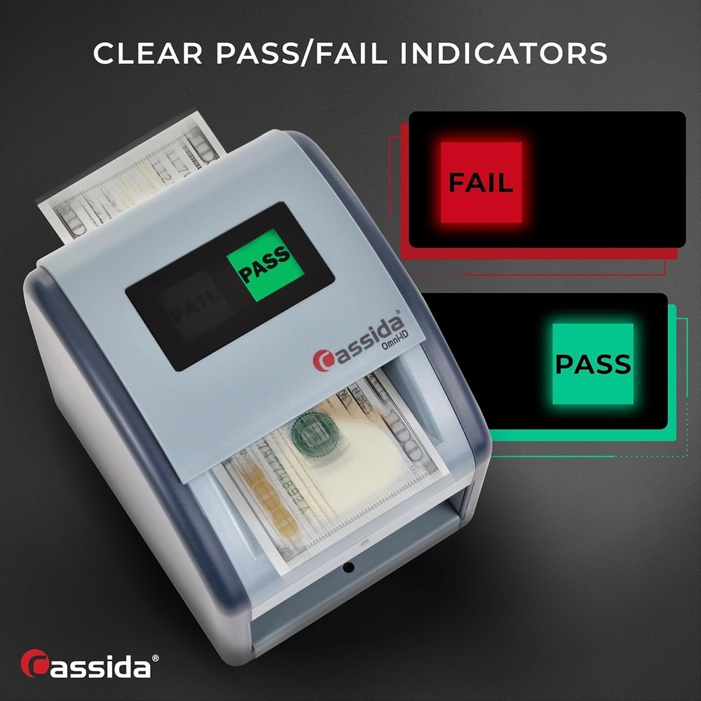 Currency Counterfeit Detector UV IR Magnetic Bill Checker with Pass/Fail