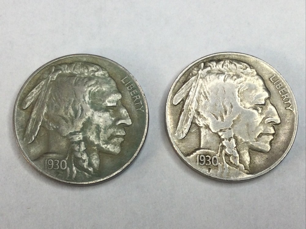 1930-P&S Buffalo Nickel pair in extremely fine/almost uncirculated