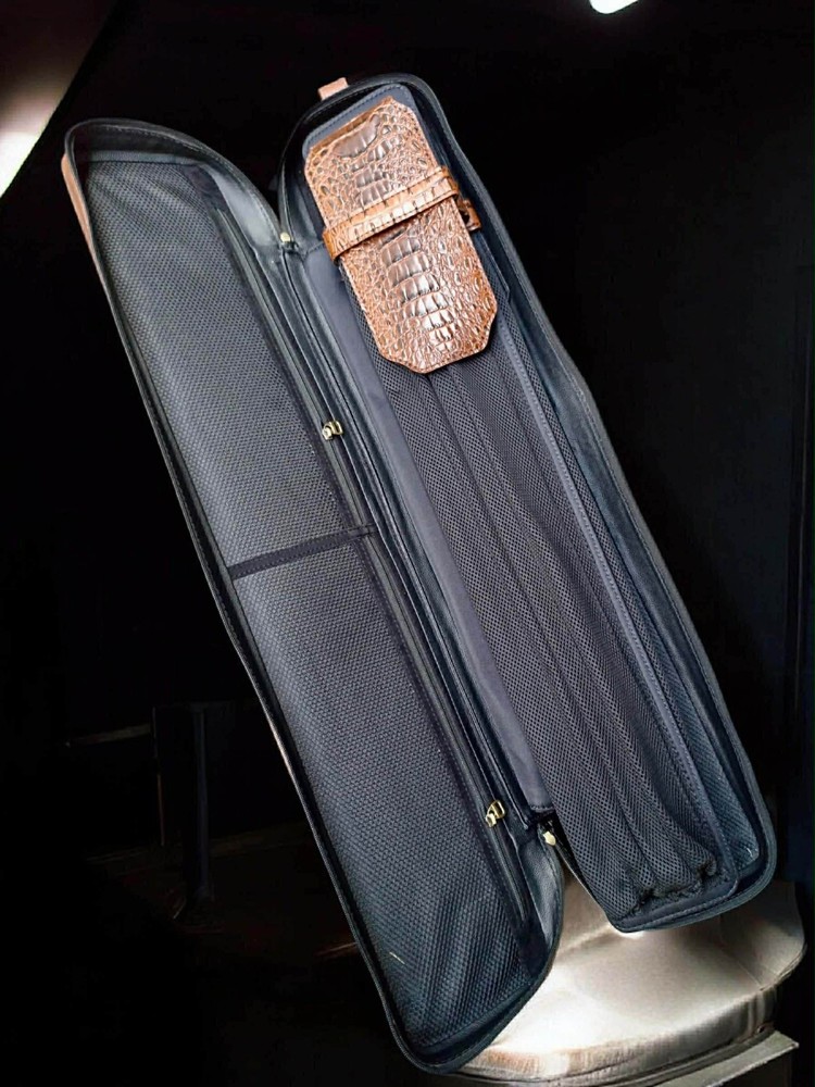 Volturi Custom Soft Pool Case 4x8 Genuine Leather w/ Backpack Straps. Brown