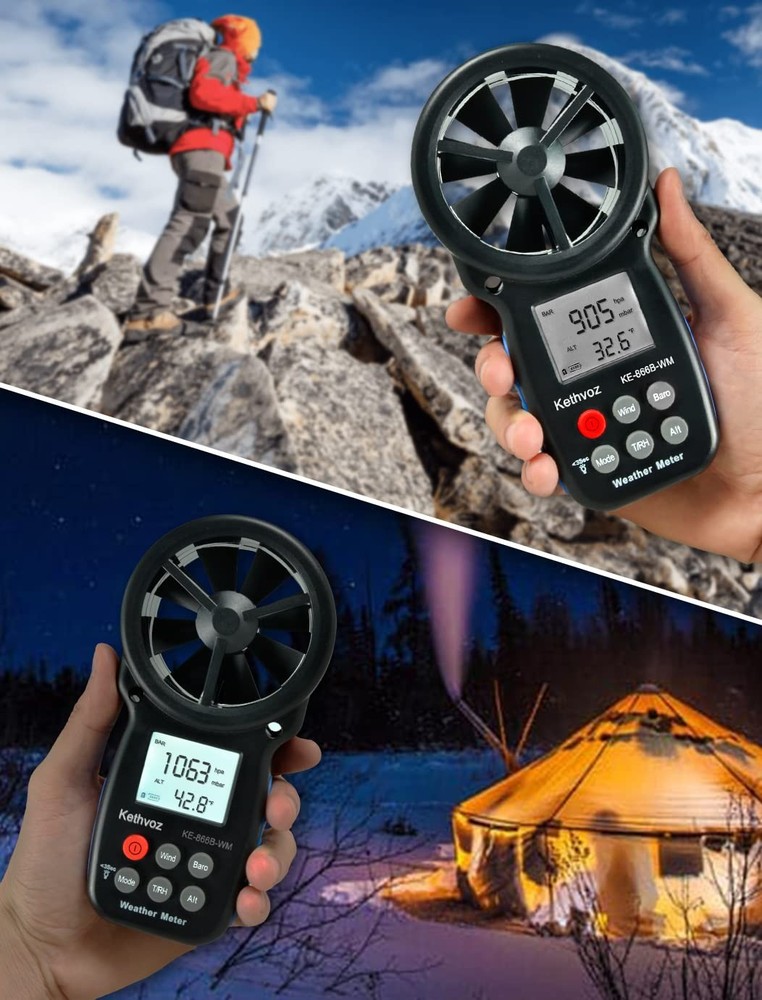 Digital Anemometer Handheld Wind Meter for Measuring Wind Speed, Wind...