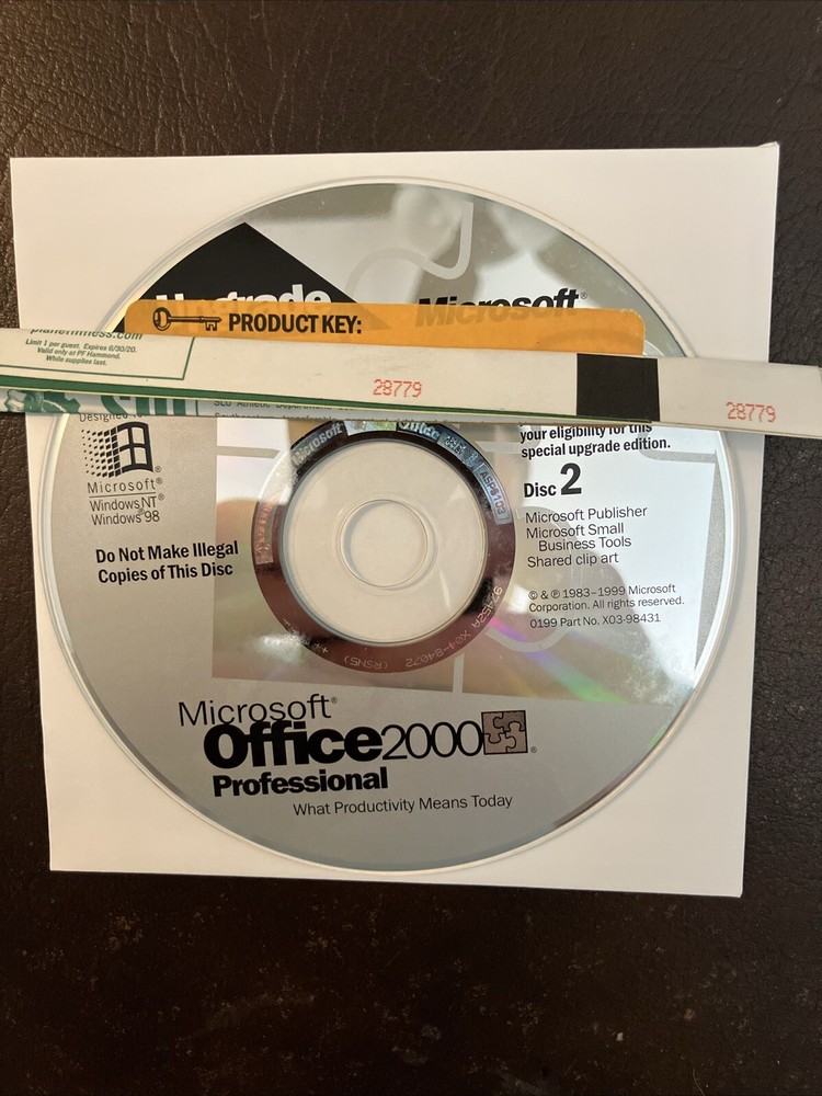 Microsoft Office 2000 Professional W/Key for Windows