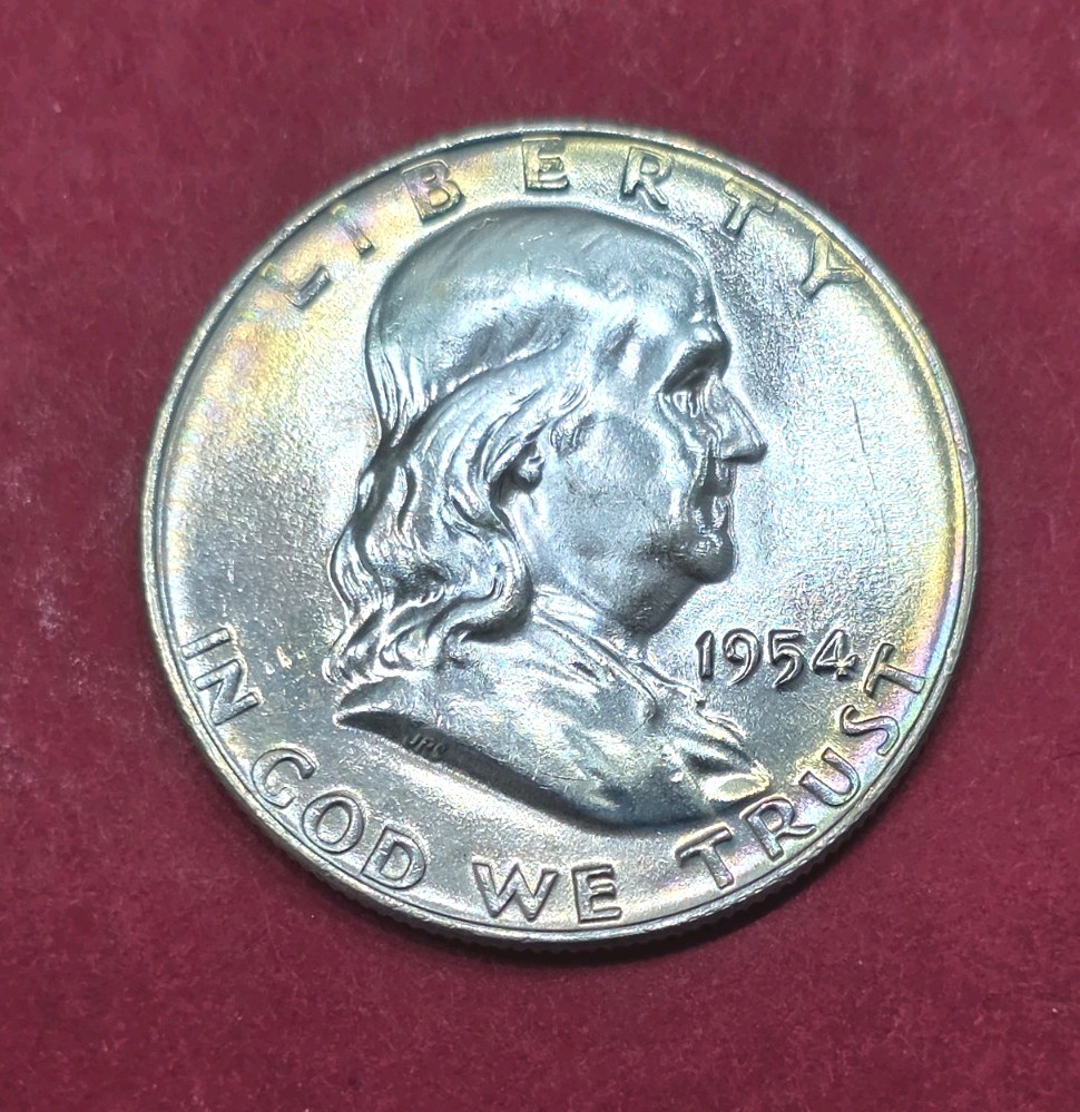 1954-D Franklin Half Dollar Nice Toning, MS Condition.