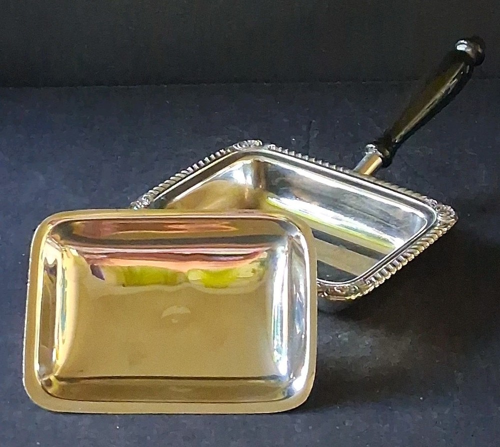 FB Rogers Small Silent Butler/Server Silver On Copper