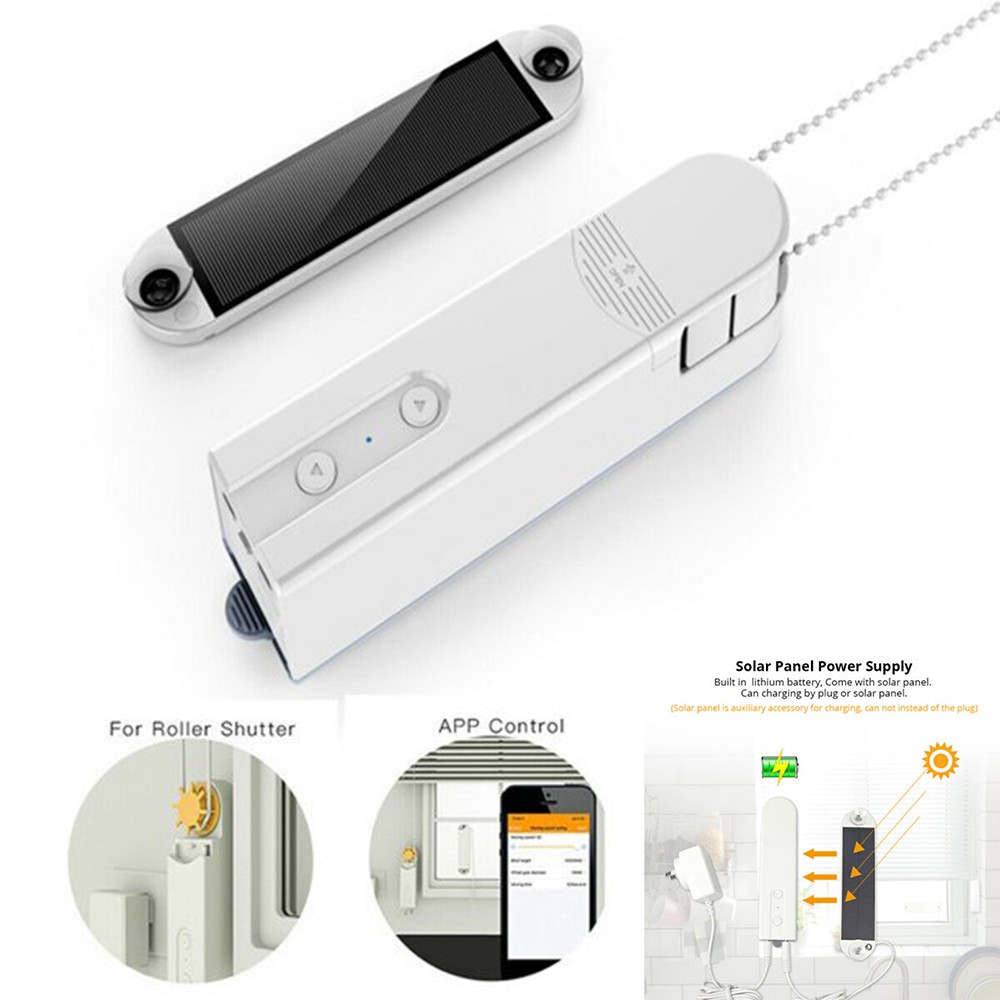 Smart Curtain Motor Roller Blinds Shutter Drive DIY With Solar Panel NEW