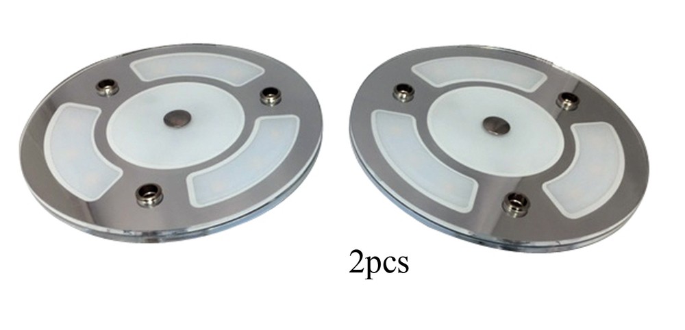 Pactrade Marine 5" 2PCS White Blue LED Ceiling Courtesy Light Mirror Touch